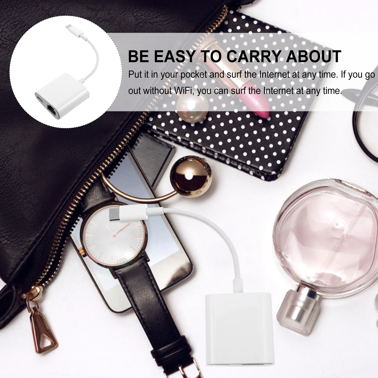 

Type C to Rj45 100M Ethernet Adapter Plug and Play USB Converter for Stable Wired Internet Connection No Driver Needed