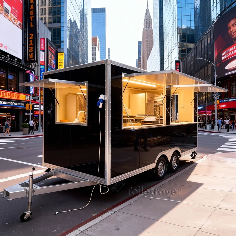 

Modern Outdoor Food Truck Cheese Chocolate Churros Sweet Snack Candy Fully Equipped Fast Food Vending Cart Towable Food Trailer