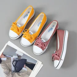 Canvas Small White Shallow Cut Summer Flat Sport Casual Ladies Soft Sneakers Platform Zapatillas De Mujer Tenis Women Luxury