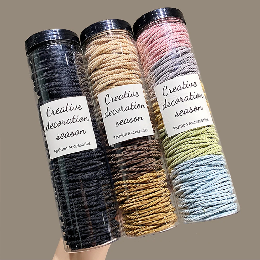 100 Buah/Lot Ikat Rambut Warna Solid Elastis Pita Karet Ikat Rambut Ikat Kepala Ikat Rambut Aksesoris Rambut untuk Rambut