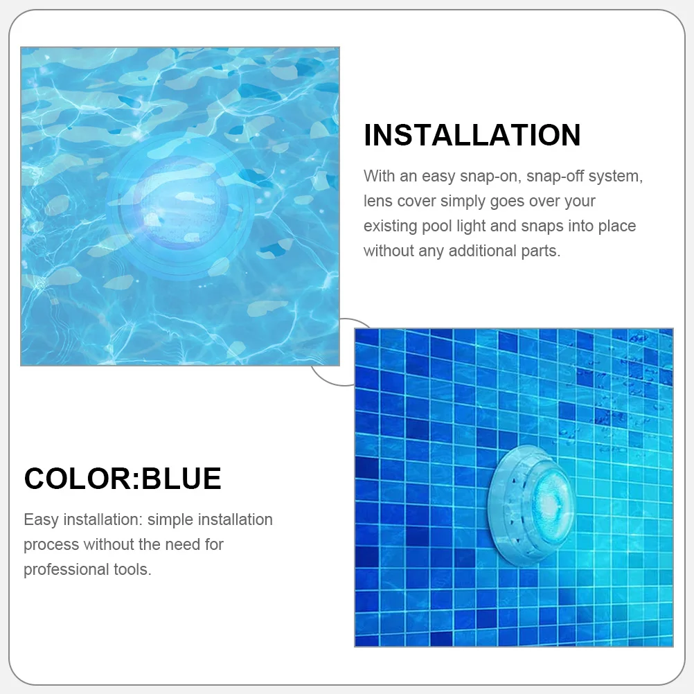 

Blue Lens Pool Light Cover 7.5 Inch PVC Underwater Replacement Inground Lamp Shade Part Waterproof Installation