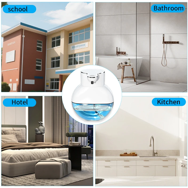 STLF 400ml ABS Plastic Touchless Visual Smart Sensor Soap Dispensers Wall-mounted Kitchen Bathroom Foam Dispenser Hotel Use