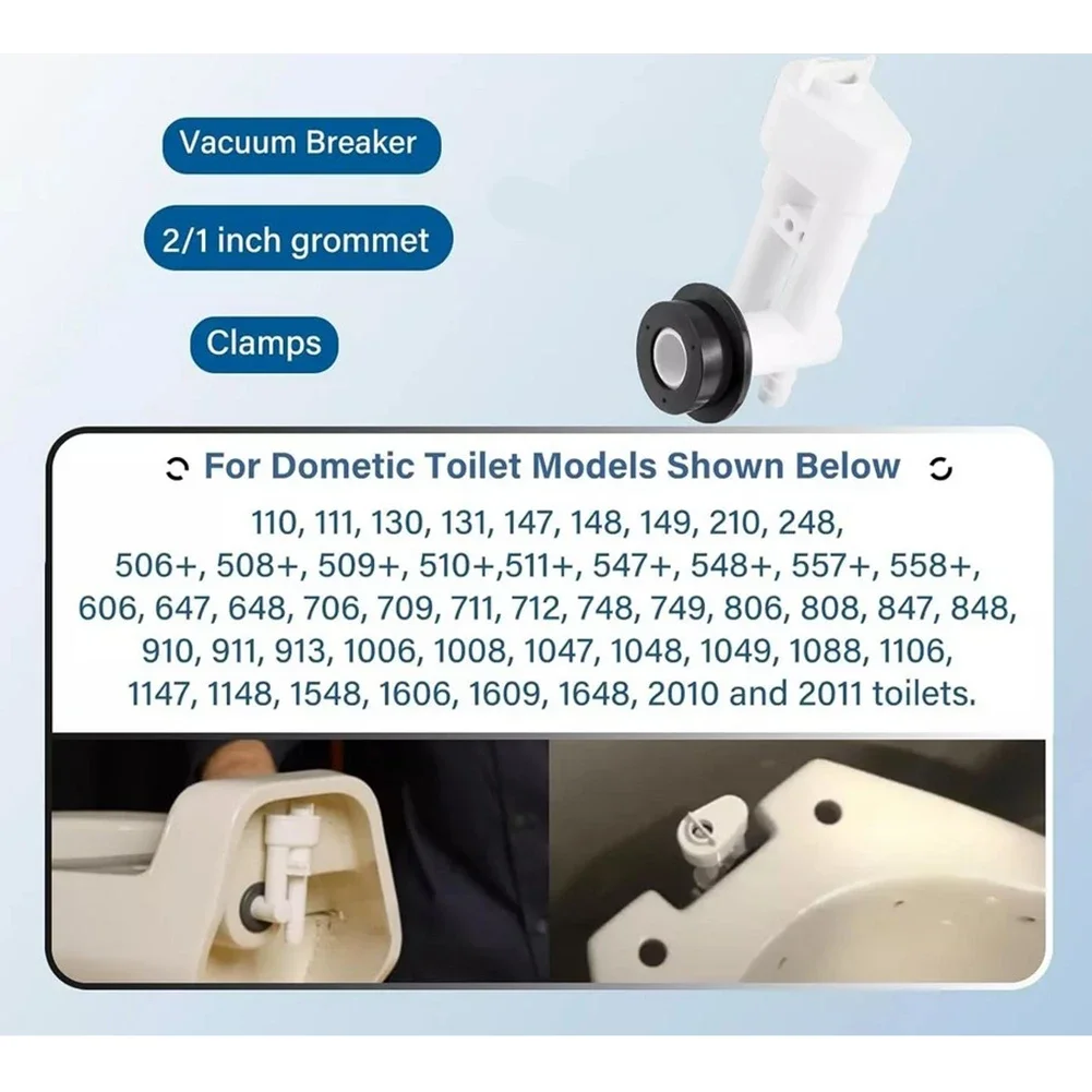 Anti-Siphon Valve Vacuum Breaker Kit Motorhome Maintenance High Reliability Toilet Kit Convenient RV Solution Easy Installation