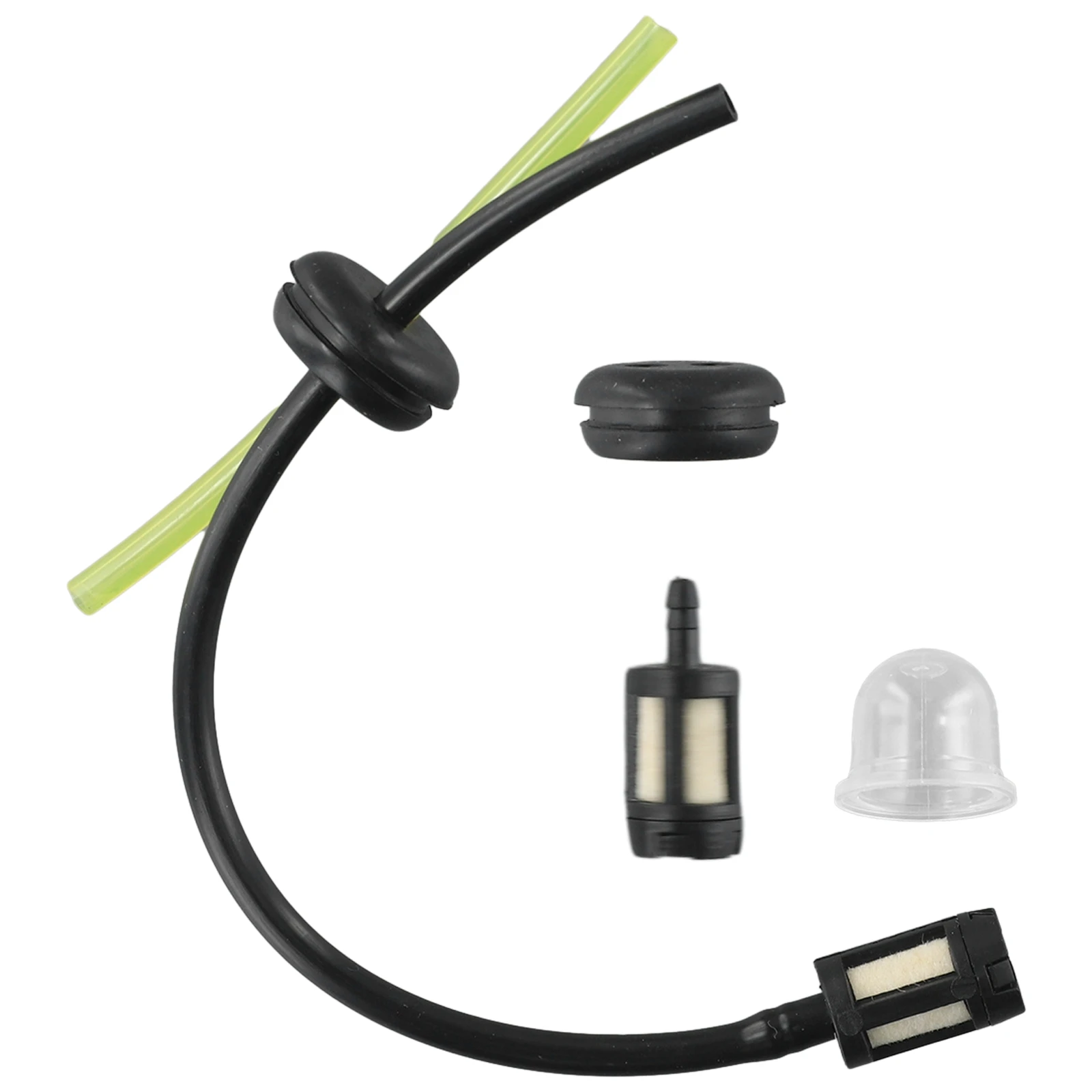 Outdoor Fuel Hose Set Garden 4pcs ABS Fuel Hose Pipe Filter Primer & Gromett Pipe Filter Set Easy Installation