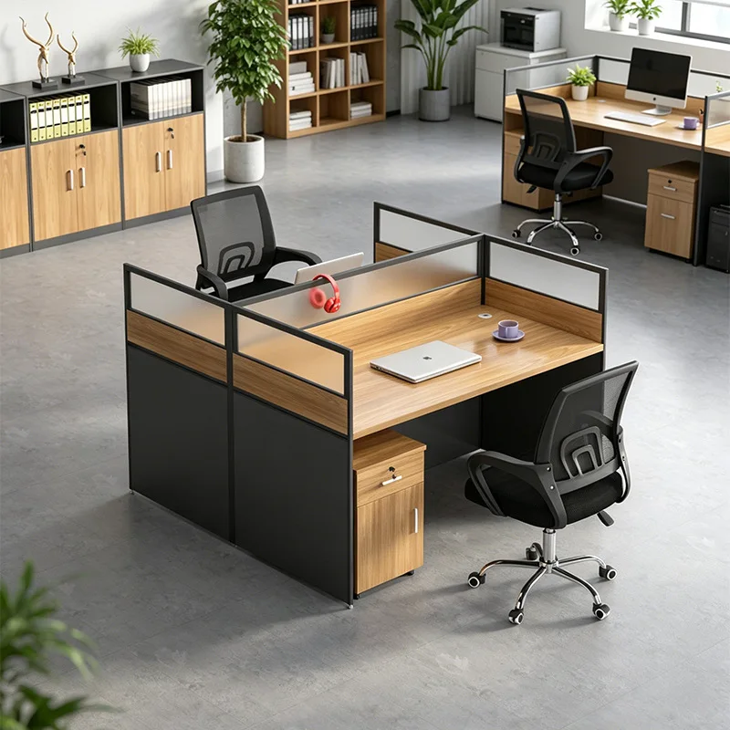 1 meter office desk and chair combination simple modern office desk staff screen card seat 4 people