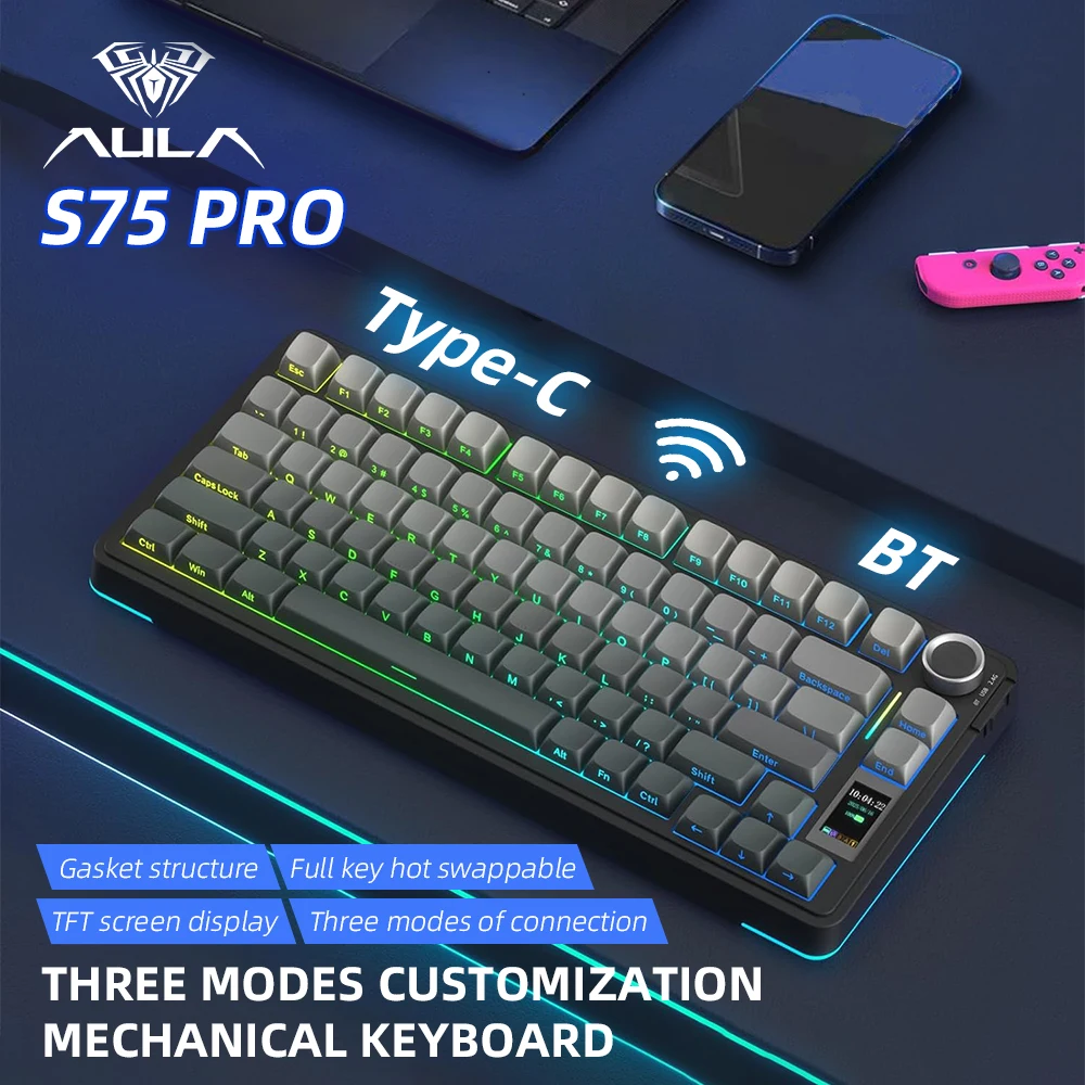 Clavier mécanique sans fil AUL - Gaming Keyboard Hot Swappable avis et prix