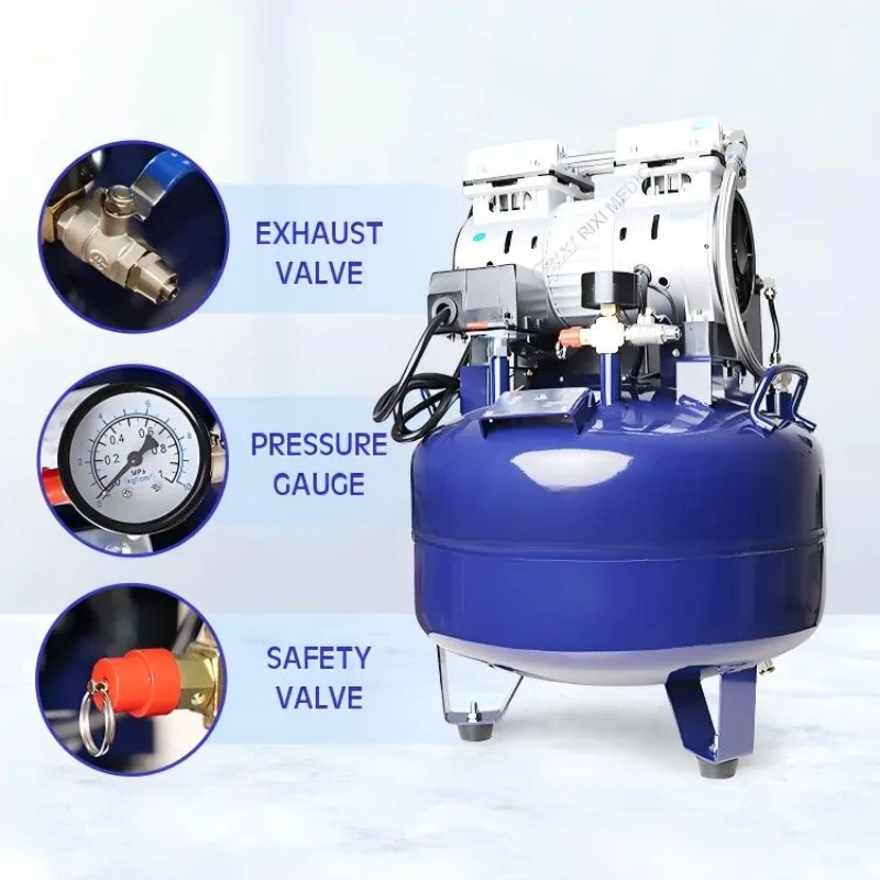 Buffalo Compact Portable Dental Air Compressor, Oil-Free Electric Metal Plastic Unit
