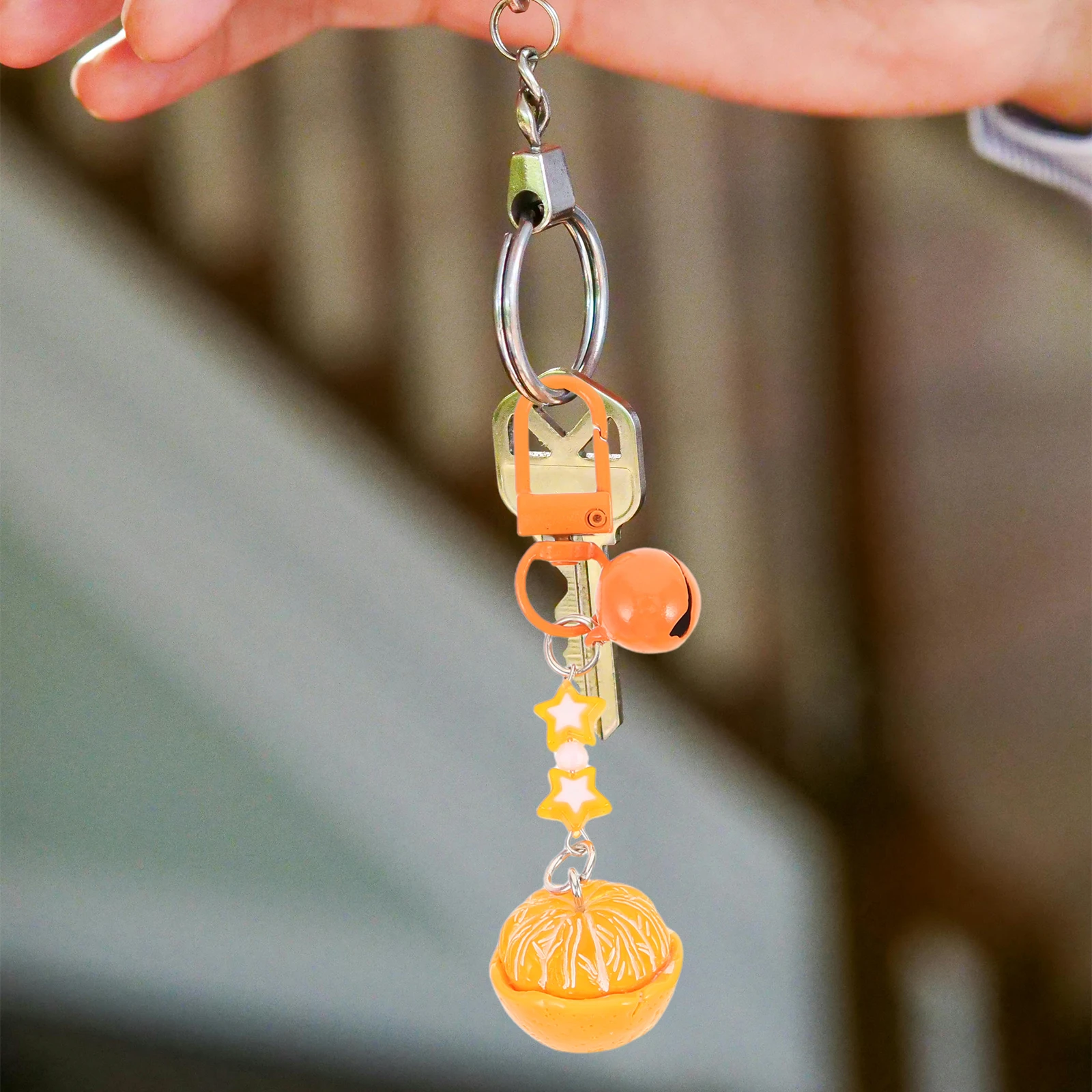 

10pcs Fruit Mobile Phone Chain Key Bag Charm Cell Resin Keychains Lifelike 3D Design Bell Decoration Skin-Friendly for Party