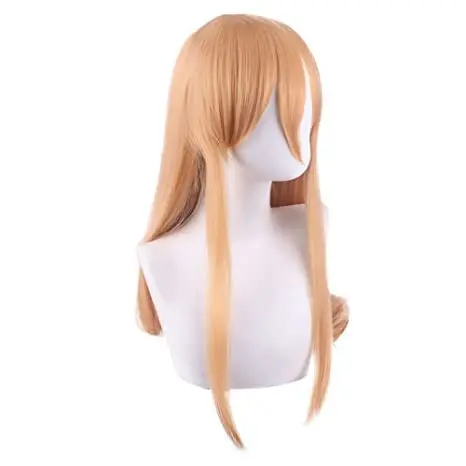 Anime tronçonneuse homme perruques pour Cosplay puissance Costume perruque Halloween synthétique longue droite perruques cheveux Anime fête perruques