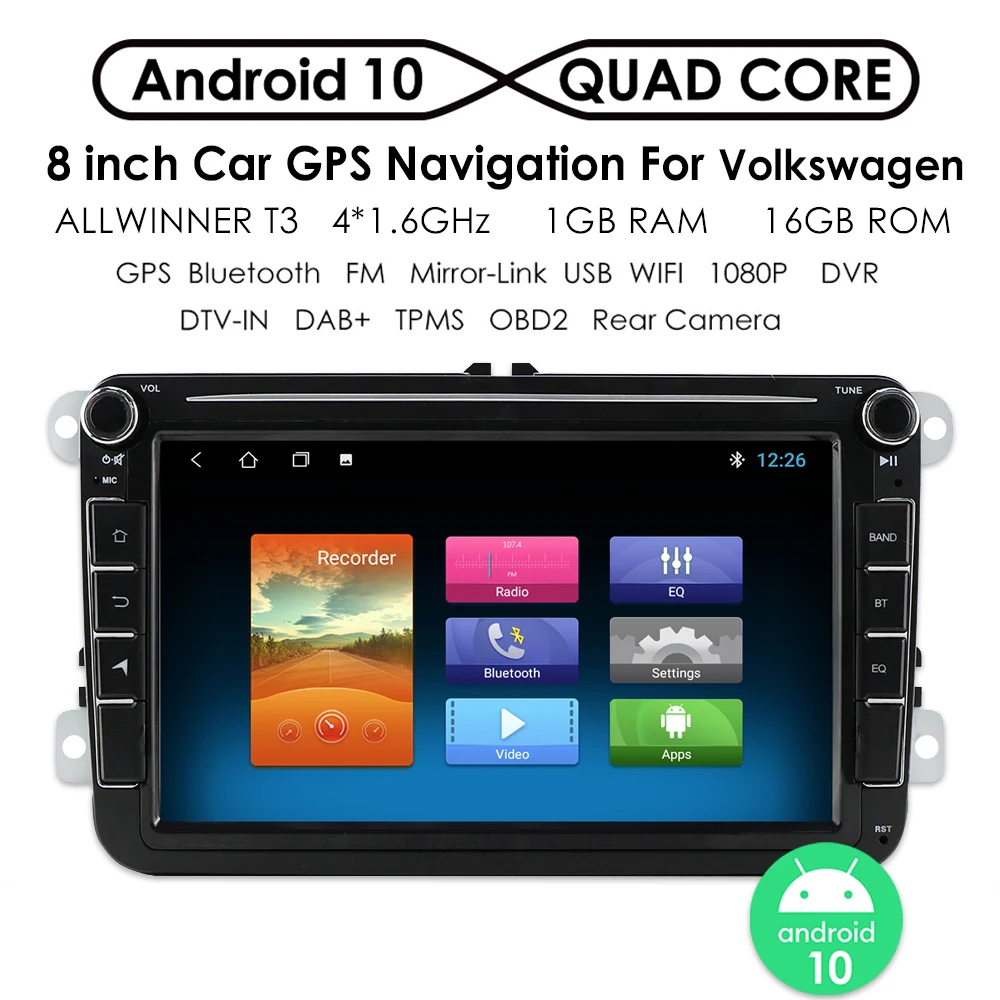 Car Radio GPS Navigation For Volkswagen Skoda/Golf/ Polo/Passat CC/Touran/Leno/Altea XL/Toledo/VW/EOS 2DIN 8