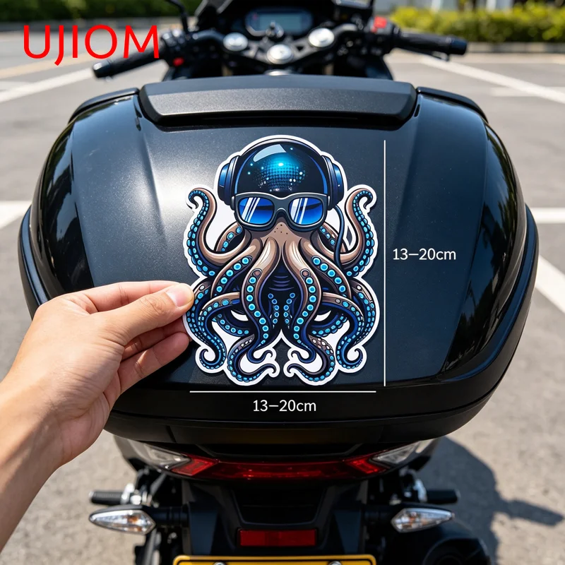 UJIOM Attractive Groovy Octopus DJ Wall Stickers Creative Graphics Milk Crate Skateboard Decal Waterproof House Decoration