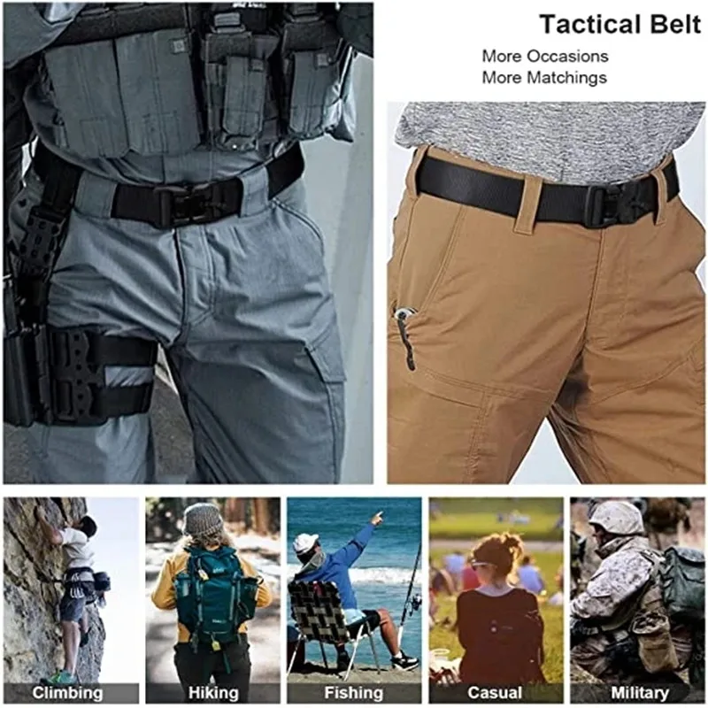 Authentic Tactical Belt - Military High Quality Quick Release Magnetic Buckle Sports Accessories for Men and Women