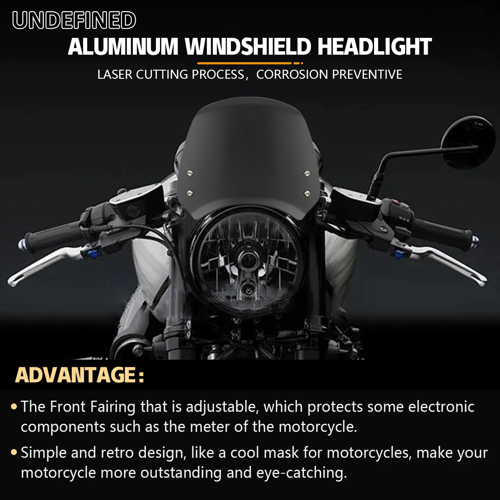 

Vintage Universal Windscreen Windshield Wind Deflector Cover Guard For Yamaha Kawasaki Honda Suzuki Harley Sportster XL883