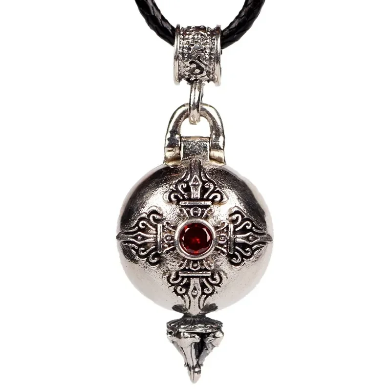 Gawu boîte pendentif peut être ouvert pilon Vajra Six caractères Sutra Zircon bouddha collier mâle et femelle amulette bijoux