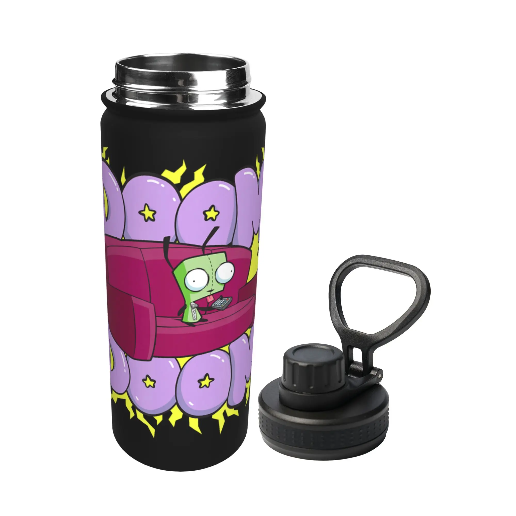 Invaders Zim Doom Doom Gir 18OZ Sports Insulated Kettle  Thermal Cup Stainless Steel Travel Outdoor Mug Spill Proof