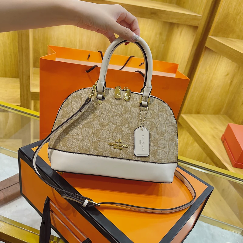 حقيبة كروس كلاسيكية من الجلد أنيقة للنساء بتصميم كلاسيكي فاخر وبسيط وأنيق للركاب بسعة كبيرة بلون سادة #3