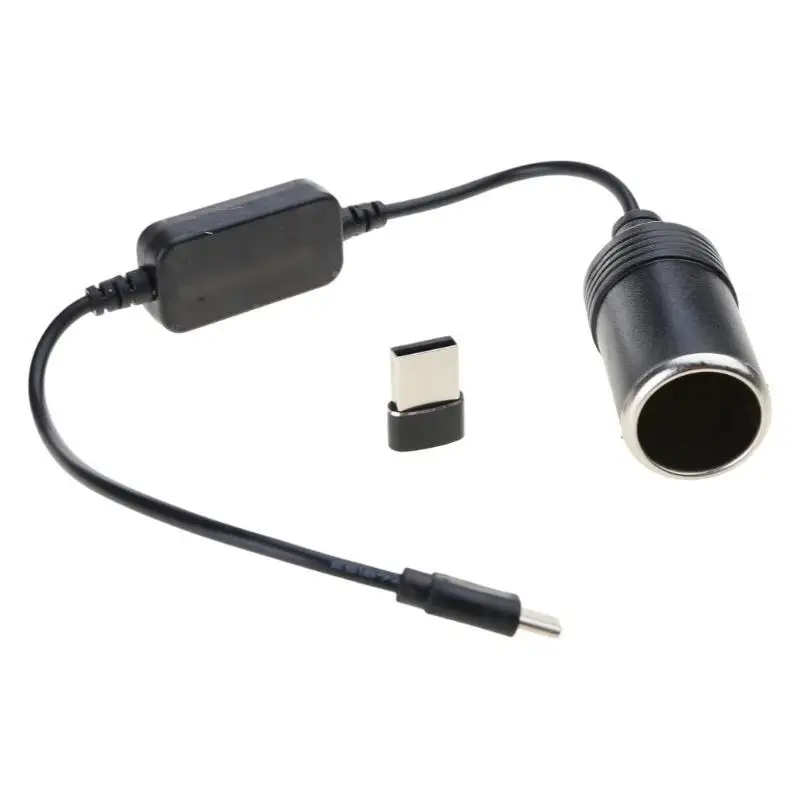 

Car Power Converter USB C 5V to 12V Adapter with Cigarettes Port for Car