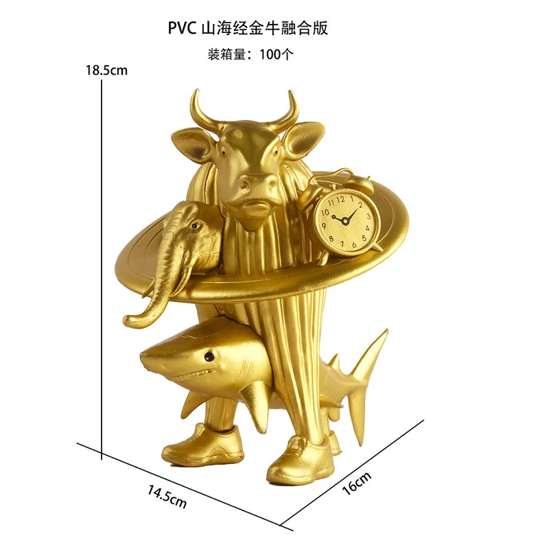 Disponible PVC Shan Hai Jing figura caja ciega coleccionable monstruo fusión versión stickman elefante tiburón modelo de juguete