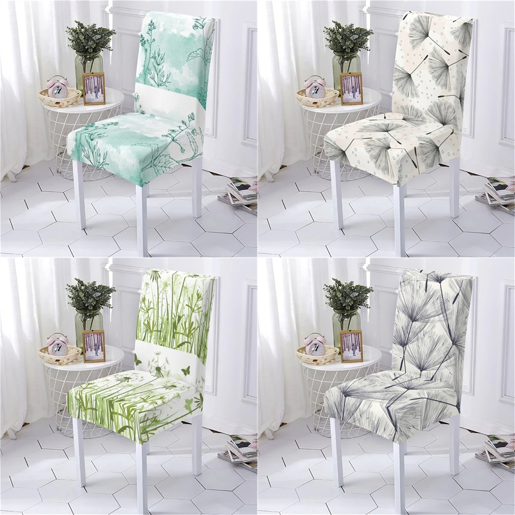 

Plant Style Chairs Covers Dining Room Kitchen Covers For Chairs Flowers And Plants Pattern Home Cases Stretch Chair Stuhlbezug