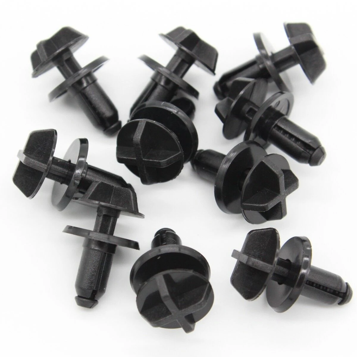 

10x Black Nylon Lower Radiator Shield Push-Type Retainer For Ford W716510-S300