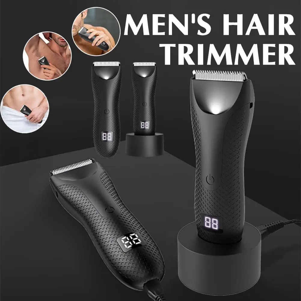 

NEW Electric Showerproof Men Hair Trimmer Intimate Kit Head Comfortable Hair Body Ceramic Replaceable Grooming Shaver C0H9