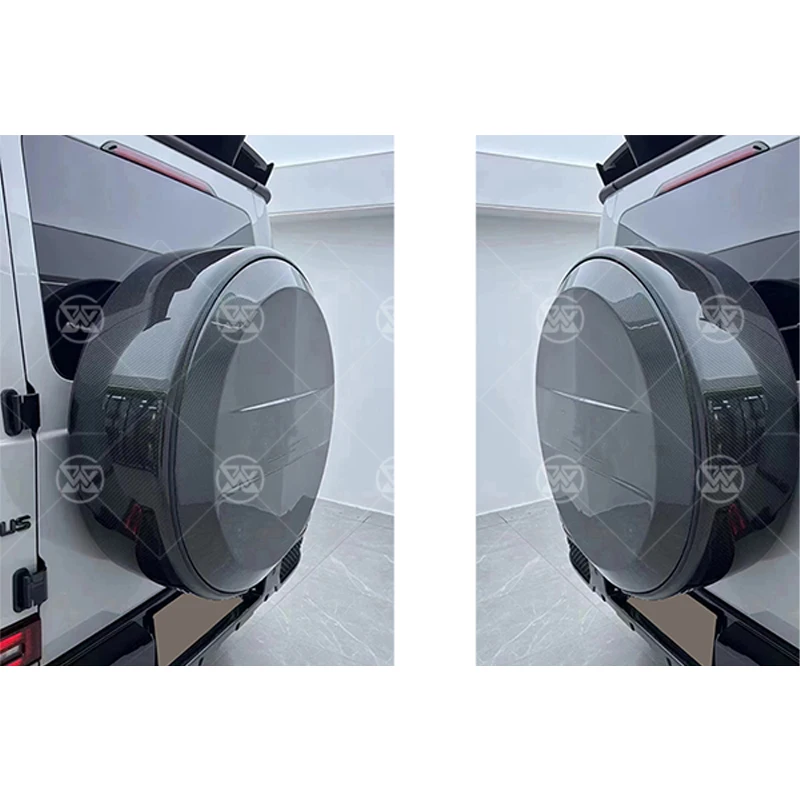 لبنز G الفئة W464 G500 G550 G63 ألياف الكربون الجافة غطاء الإطار الاحتياطي الإطارات الحافة الغطاء الواقي اكسسوارات السيارات الحافات قطع غيار السيارات