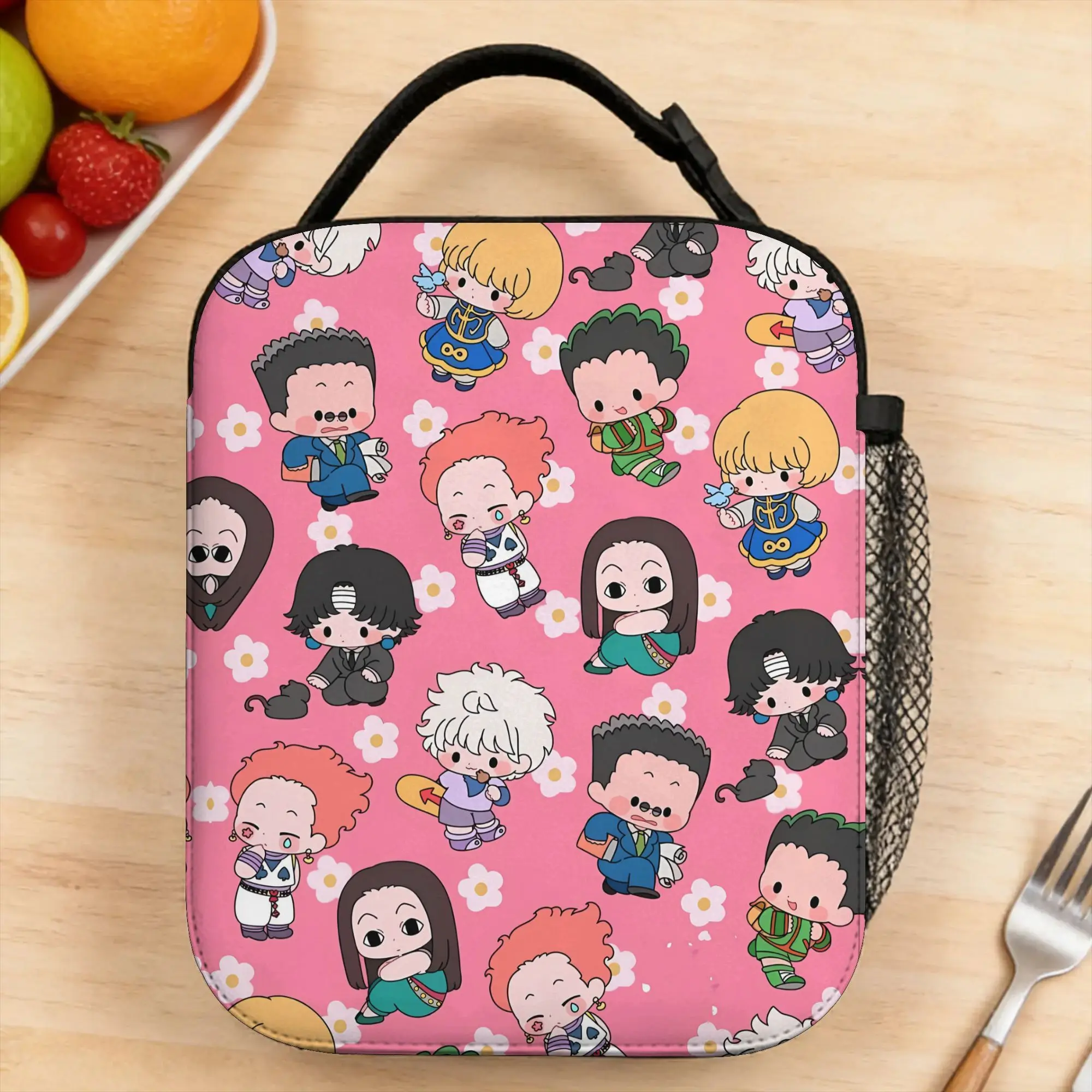 

Anime Hunter X Hunter Lunch Bag School Lunch Box For Child Kawaii Custom Tote Food Bags Waterproof Portable Zipper Cooler Bag