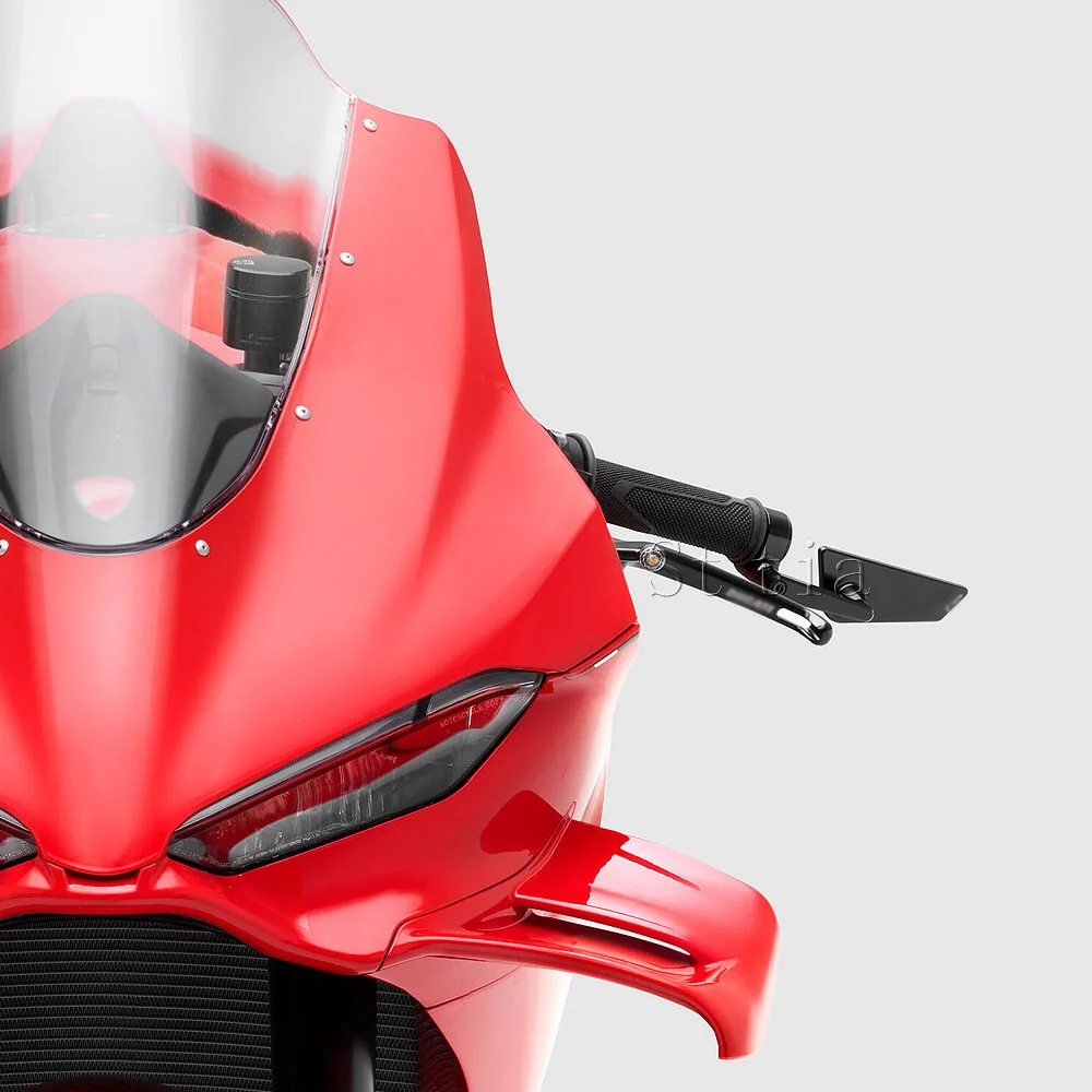 صالح ل Ducati Panigale V4 V4S V4R 2025 جديد دراجة نارية المقود مرايا الرؤية الخلفية شريط ألومنيوم نهاية الجانب مرآة الرؤية الخلفية