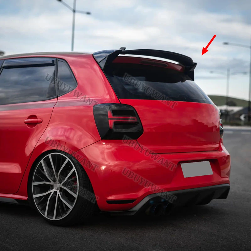 Aspec Style For Volkswagen Polo 2010-2018 ABS Material Car Rear Wing Primer Color Rear Spoiler
