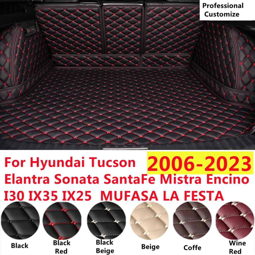 

SJ Full Set XPE Car Trunk Mat For Hyundai Tucson Elantra Sonata SantaFe Mistra Encino I30 IX35 IX25 MUFASA LA FESTA Tail Boot