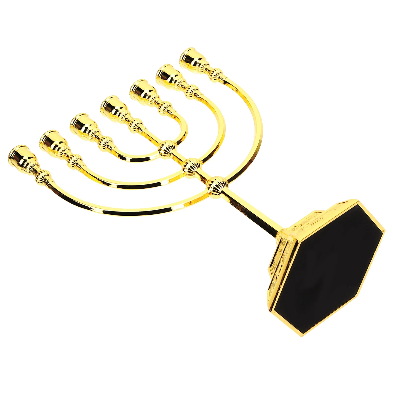 7-Branch Temple Holder Metal Retro Vintage Stand Desktop Decoration 17x13.5cm Romantic Party Gift