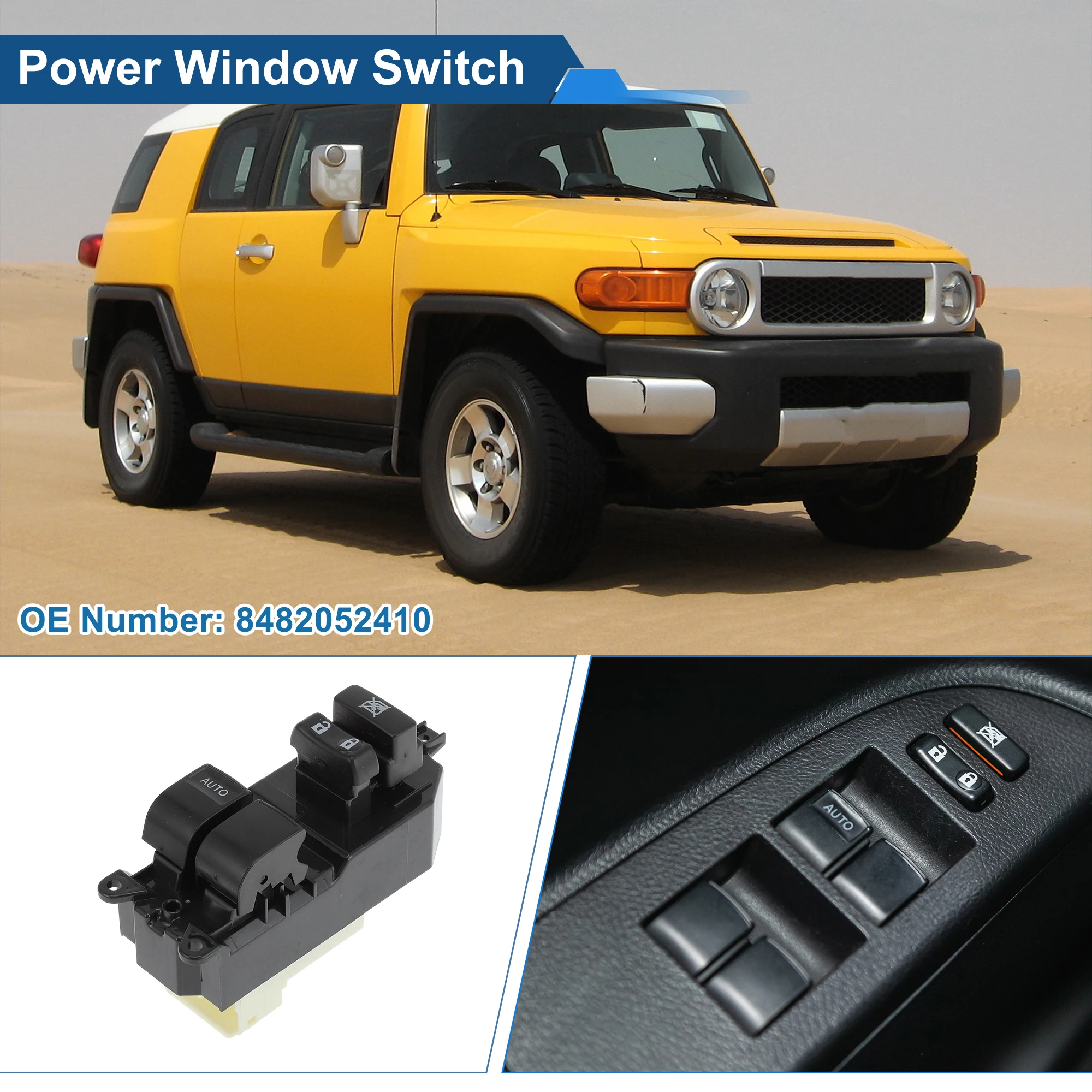 

UXCELL передний левый переключатель стеклоподъемника для Toyota FJ Cruiser 2012-2014 No 8482052410