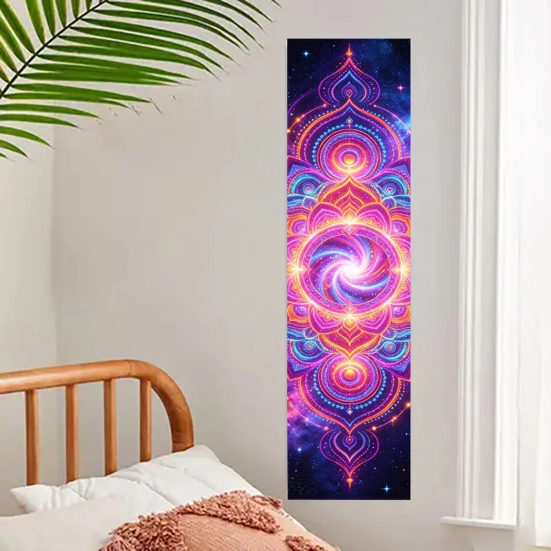 VIKAMA Galaxy Spiral Mandala Vertical Tapestry Psychedelic Bohemian Zen Wall Hanging for Bedroom Meditation Home Wall Decor
