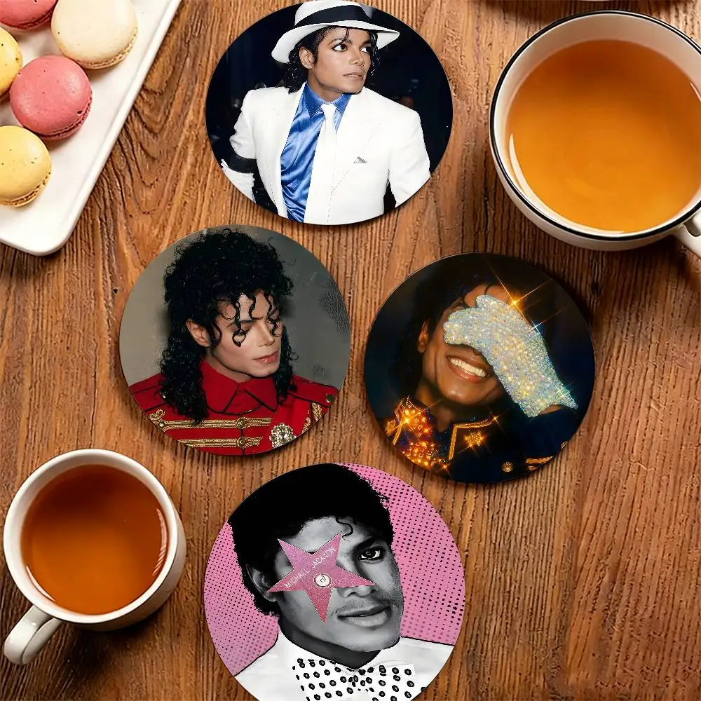 M-Michael Jackson  Heat-Resistant Pine Coasters Lightweight Sturdy for All Drinkware Easy to Clean