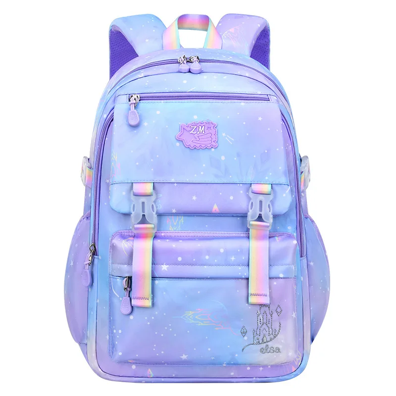 Meninas kawaii saco de escola primária para crianças gradiente ortopédico mochilas à prova dwaterproof água crianças 1-5 grau grande capacidade saco de espaço