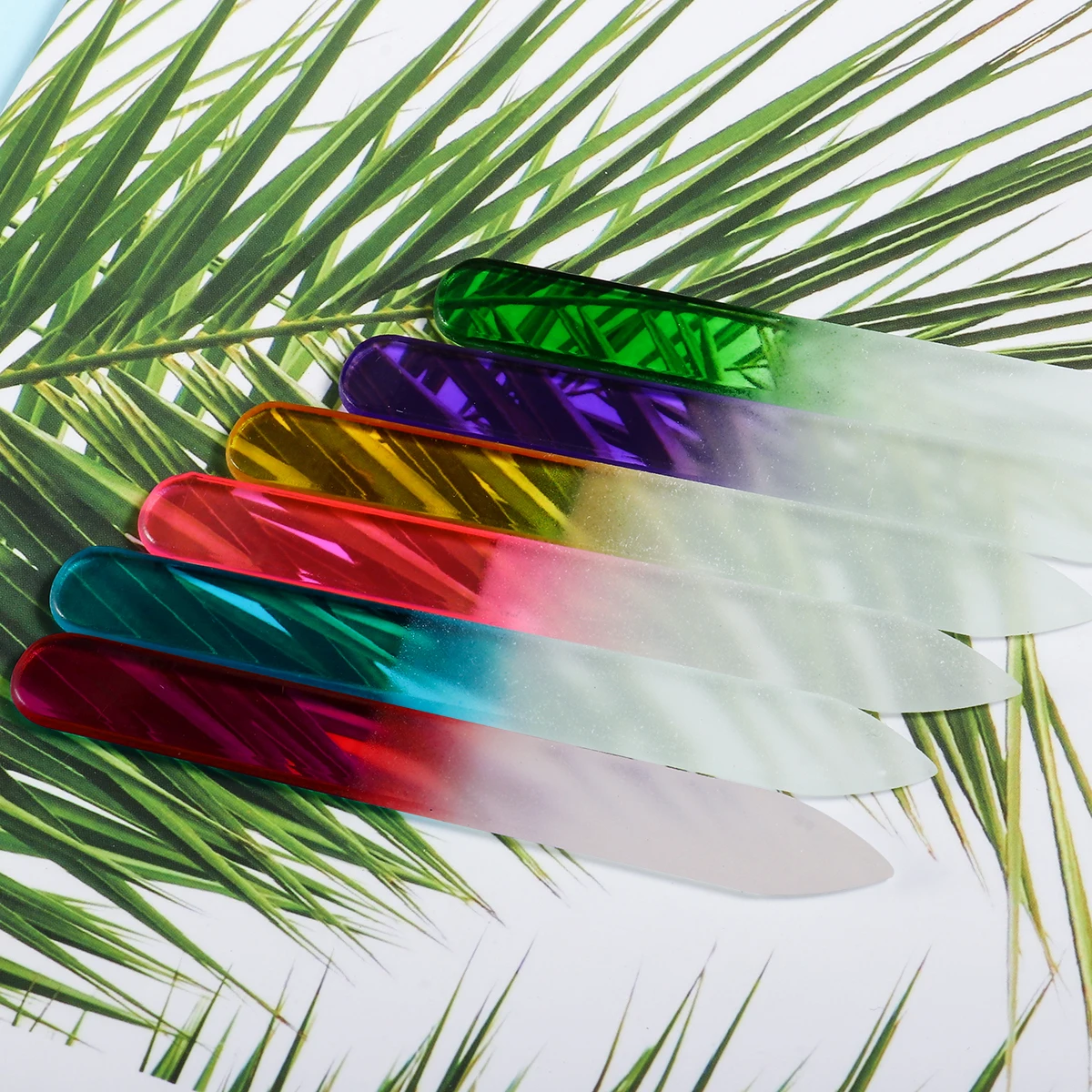 6 قطعة ملفات الأظافر المهنية الكريستال والزجاج مبرد أظافر كتلة 9 سنتيمتر مسمار الرملي الملفات المحمولة مانيكير أداة الملحقات