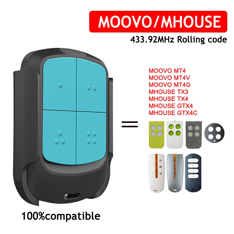 mhouse-gtx4c-gtx4-tx4-tx3-moovo-mt4-mt4v-mt4g-abridor-remoto-de-porta-de-garagem-eletrica-43392-mhz-programacao-de-codigo-de-rolamento