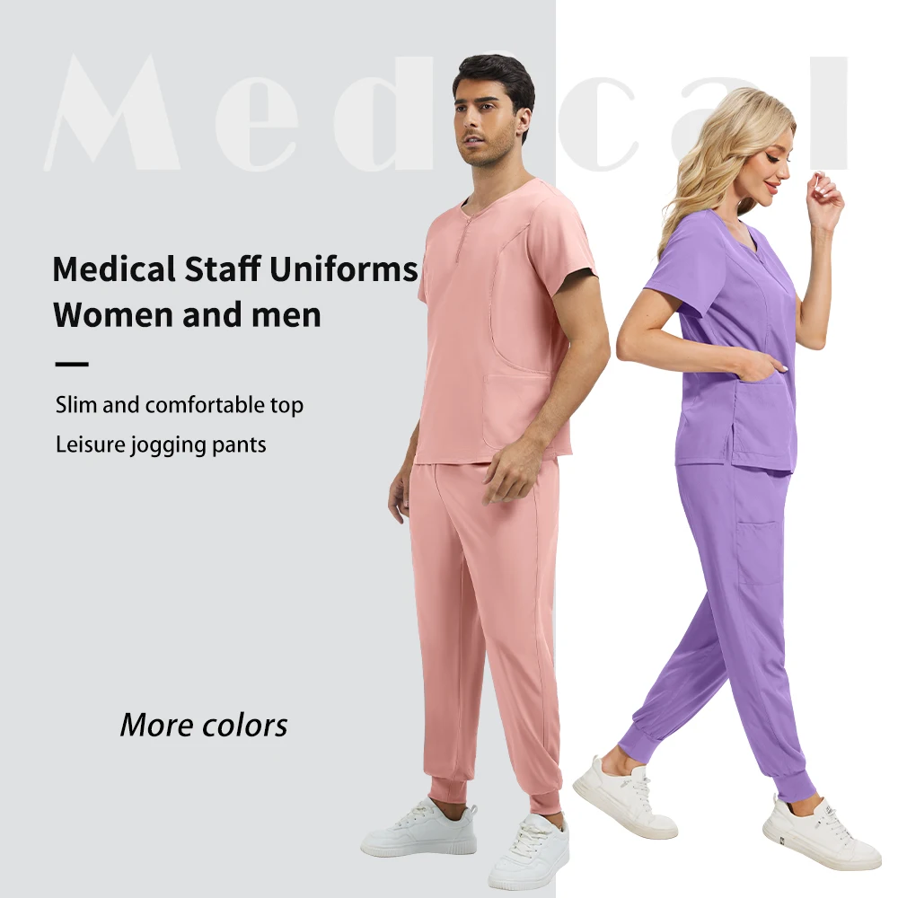 Groothandel Vrouw Mannen Uniform Medische Chirurgische Uniformen Klinische Stretch Scrubs Pak Gezondheidszorg Verplegingsartikelen Verpleegkundige Accessoires