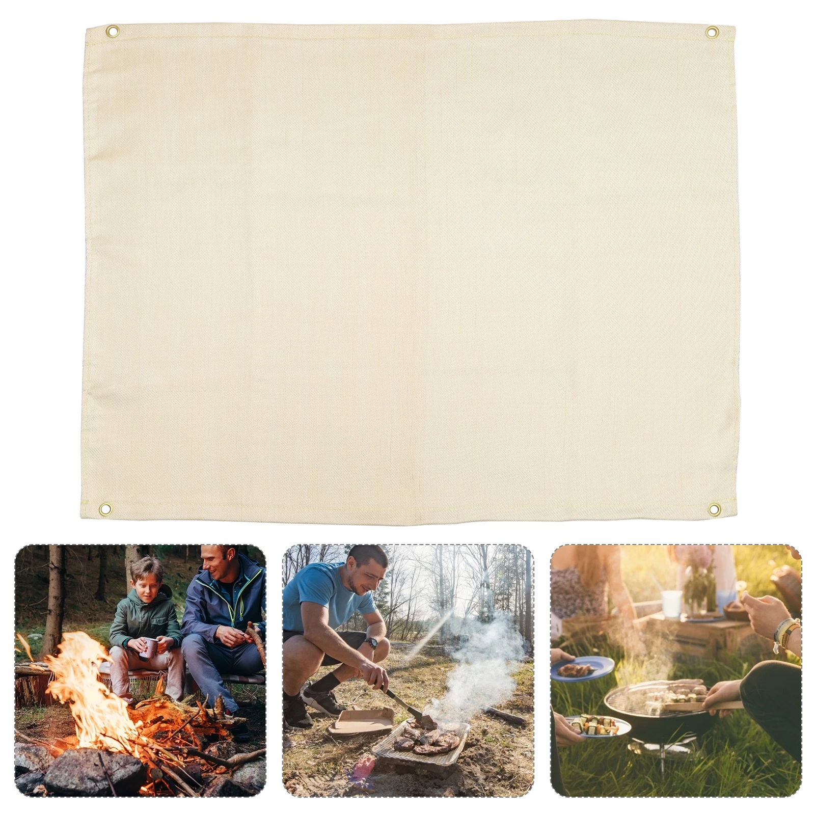 بطانية حريق زجاجية عازلة للحرارة للتخييم في الهواء الطلق وحماية الشواء وقماش مقاوم للحريق