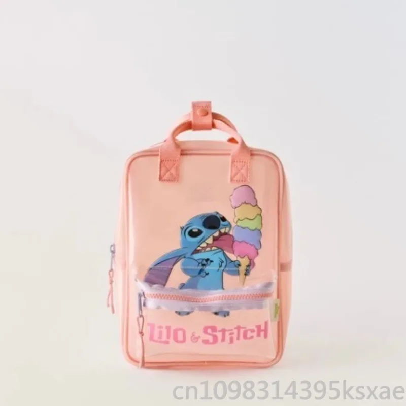 Disney Stitch Mini Backpack Clear Transparent Cartoon School Bag for Girls Kids