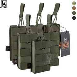 KRYDEX-bolsa táctica de 5,56mm para cargador, accesorio de caza, con correa MOLLE, Individual/doble/Triple, para M4 M16