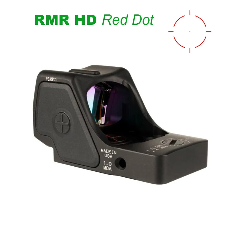 

Tactical Upgraded RMR HD Red Dot Sight Collimator Pistol Scope Rifle Reflex Sights Light Sensing System Optics Picatinny Rail