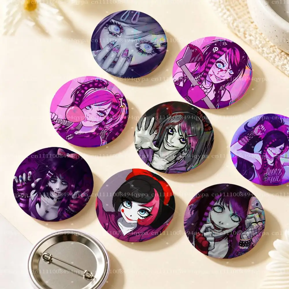 N-Nina Killer C-Creepypasta Pin Laser Badge Decoration Gifts Merch Party Supplies Button for Accessories Art DIY Crafts Decor