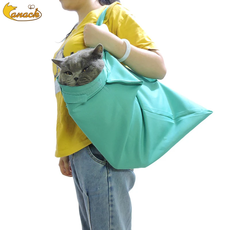 Canack Ravel Handbag Foldable Cat Carrier Bag Outdoor Single Shoulder Bag And Tote For Small Pet Puppy Cats High Quality