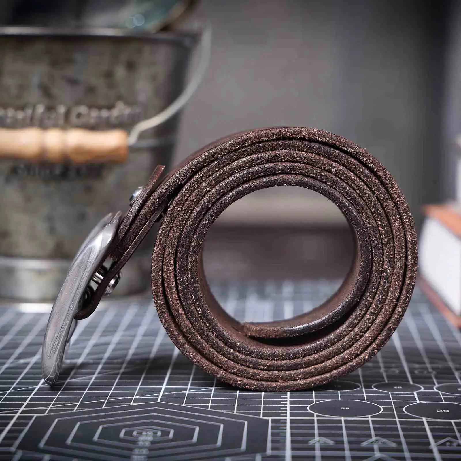 Vintage Echt leder Herren Rindsleder Gürtel Edelstahl Schnalle italienisches verdicktes Leder mit Geschenk box, ideale Wahl für Geschenk – Detail 15