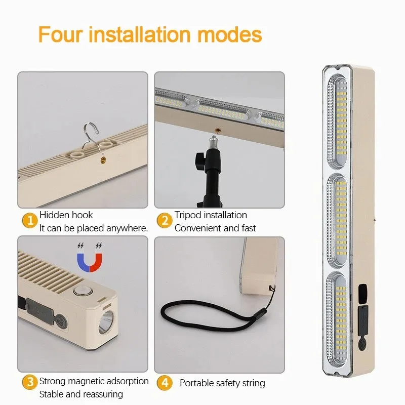 20CM/30CM/40CM Luce notturna a LED ricaricabile a tre colori variabili Luci intelligenti multifunzionali Lampada da notte da campeggio esterna