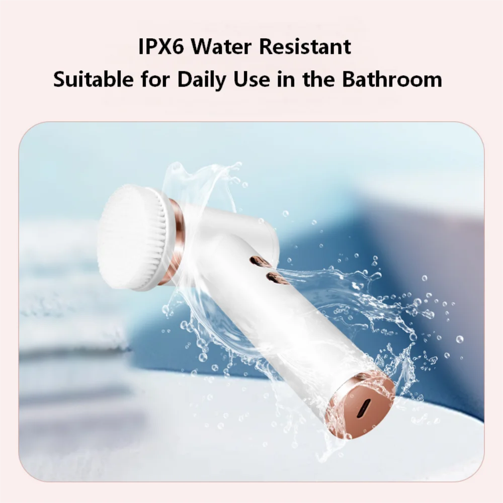 4 in 1 Electric Facial Cleansing Brush Rotating Face Massager 5-Speed Exfoliator Deep Pore Cleaner Skincare Device - view 3