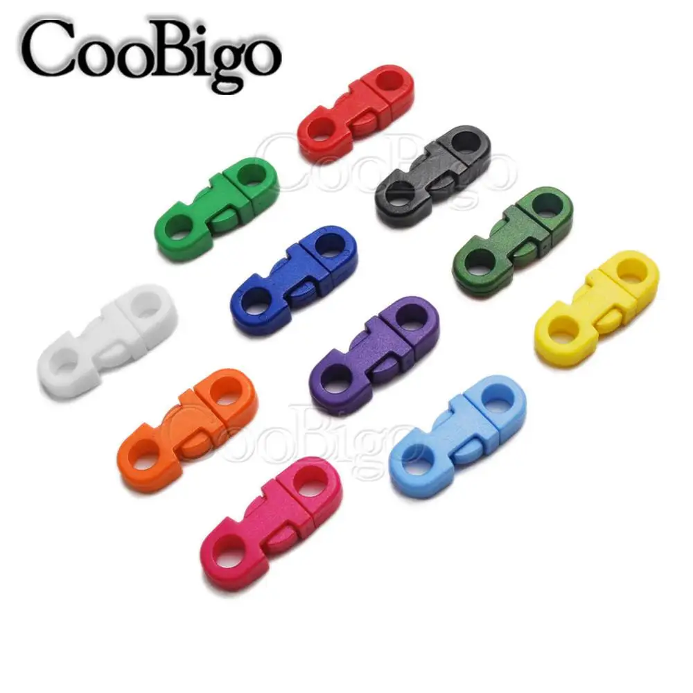 10pcs Side Release Buckle Safety Clips Clasp for Paracord Bracelet Dog Collar Rope Lanyard Accessories Colorful 2 Hole 5mm