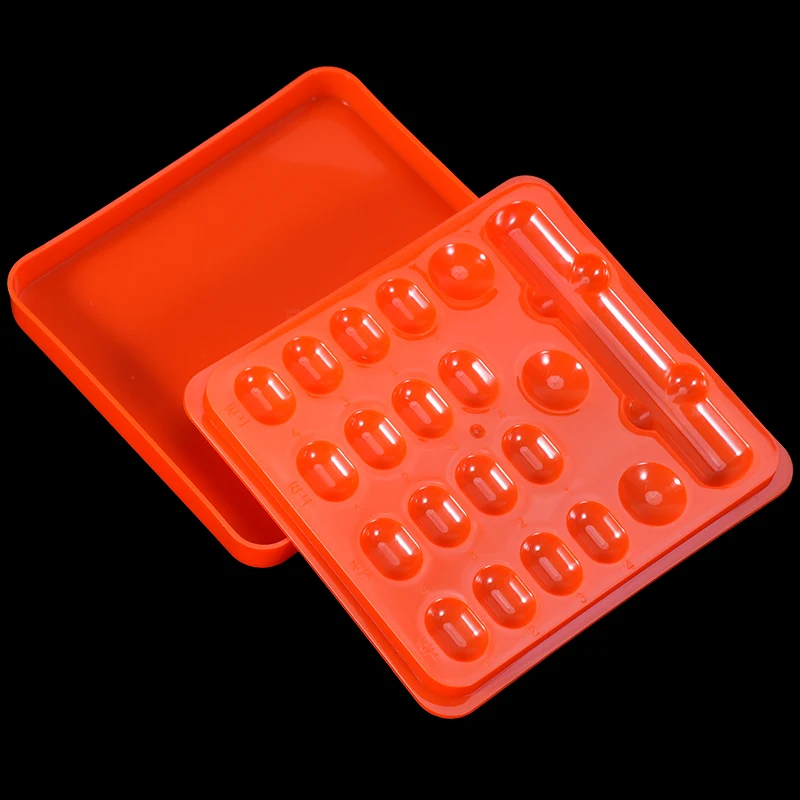 

19-луночный ящик для хранения зубного шпона, композитный оттенок из смолы, чехол для затенения капюшона, органайзер для зубных протезов, инструмент для технического инструмента