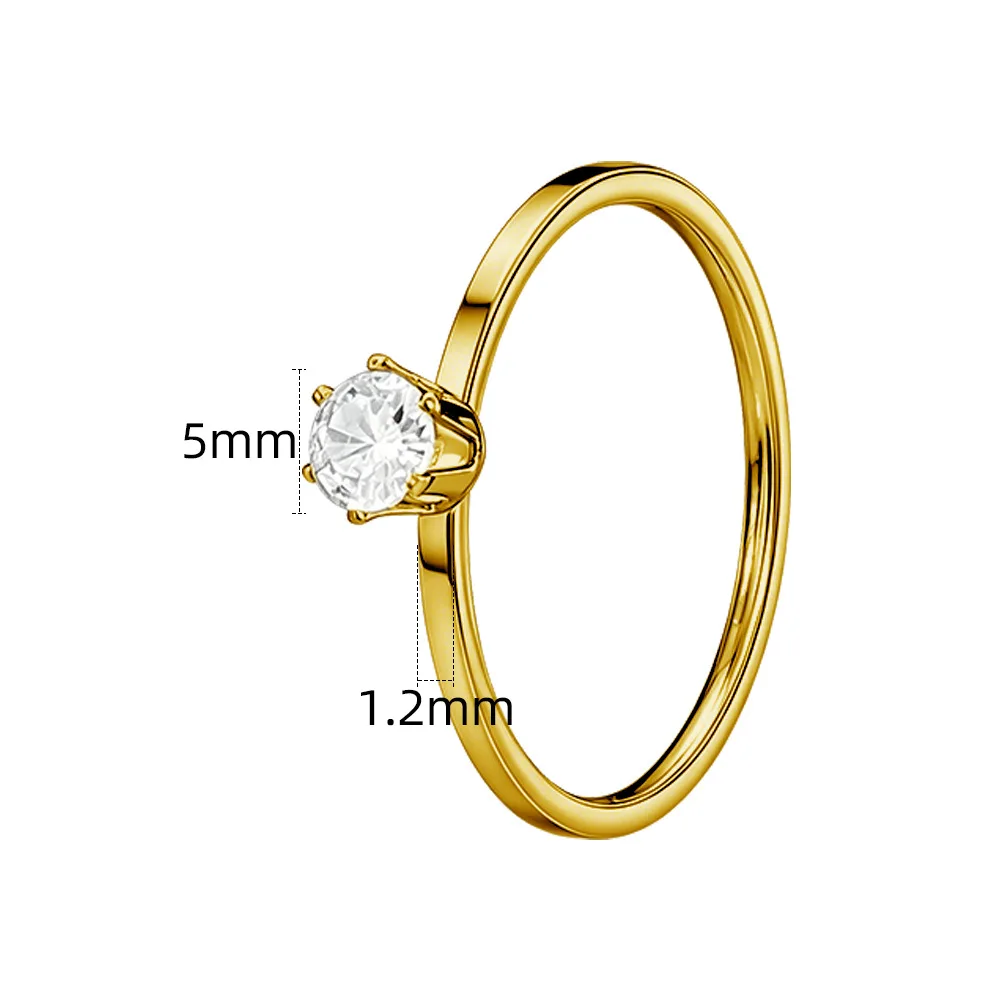 Zirkon-Edelstahlring Unisex Schlanke Breite 1,2MM IP-Beschichtet Japanisch-Koreanischer Stil Mode-Accessoire Kein Verblassen – Detail 3